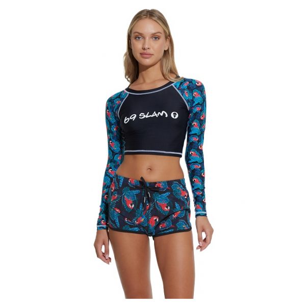 Women Rash Vest L/S Yoko Tropical Parrots