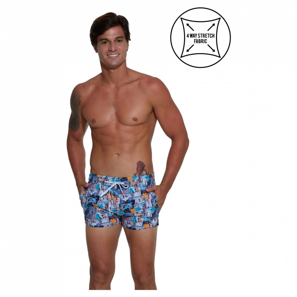 MEN BOARDSHORT ELASTIC WAIST REPREVE® IMPRESSION GREETINGS FROM CALIFORNIA