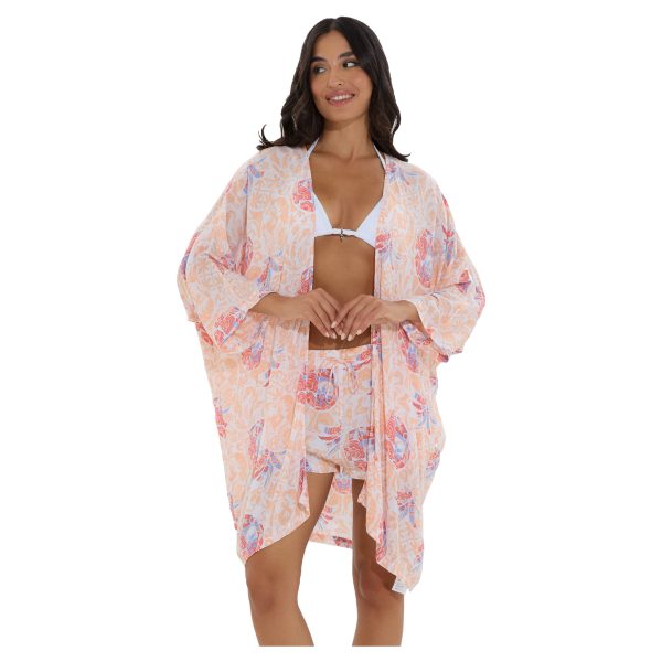 Women Oahu Summer Kimono Pine Creamique