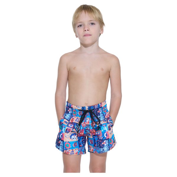 Kids Boardshort Jay Elastic Waist Weird Block