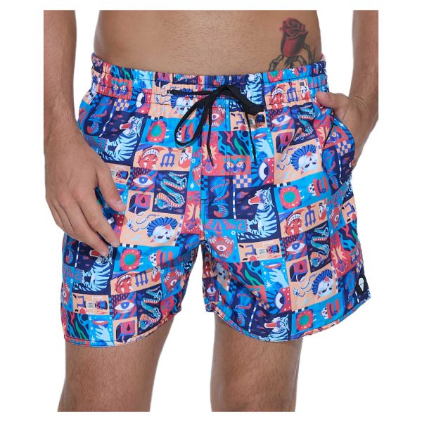 Men Boardshort Samoa Elastic Waist Weird Block - Hình ảnh 2