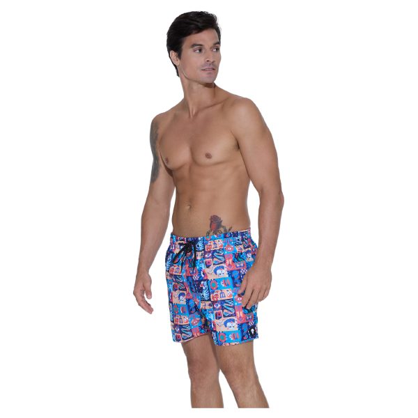 Men Boardshort Samoa Elastic Waist Weird Block - Hình ảnh 4