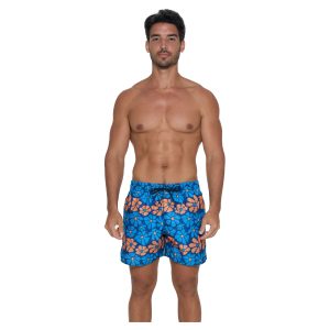 Men Boardshort Samoa Elastic Waist Flower Power