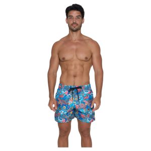 Men Boardshort Samoa Elastic Waist Tropical Lah