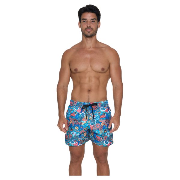Men Boardshort Samoa Elastic Waist Tropical Lah