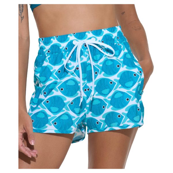 Women Boardshort Sandra High Waisted 4Ways Stretch Fishes - Ảnh 2