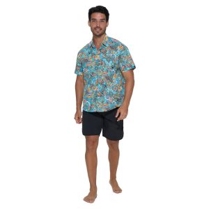 Men Nias Shirt Loose Fit Tropical Sun