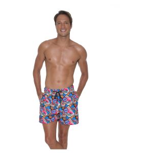 Men Boardshort Samoa Elastic Waist Cosmic Pink