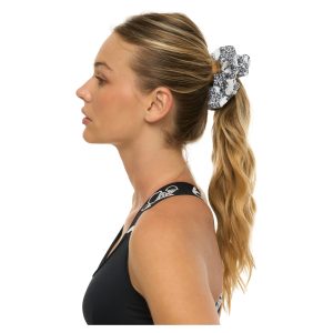 Women Scrunchie Daria Floral Mandala White