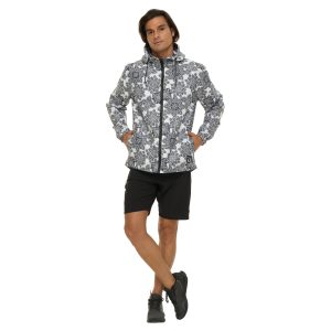 Men Windbreaker Leo Floral Mandala White