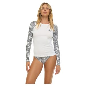 Women Rash Vest L/S Ava Floral Mandala White
