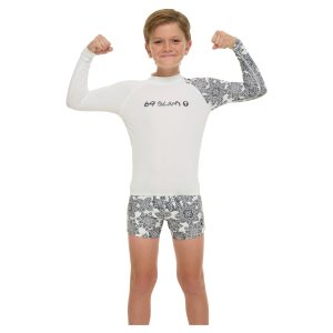 Kids Rash Vest L/S Owen Floral Mandala White