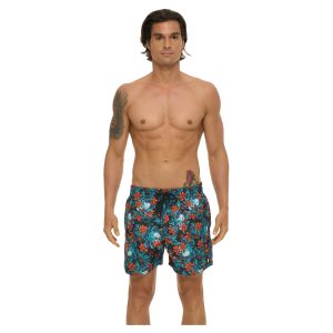 Men Boardshort Samoa Elastic Waist Hidden Skull