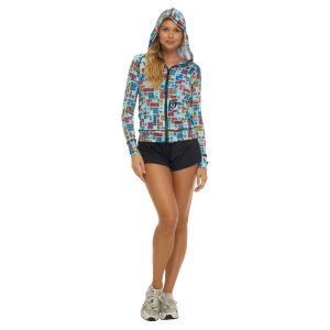Women Cali Hooded Vest Puzzle Skull