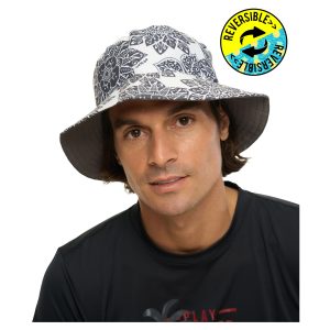 Bob Reversible Bucket Hat Floral Mandala White