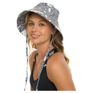 Women Bucket Hat Reese Floral Mandala White